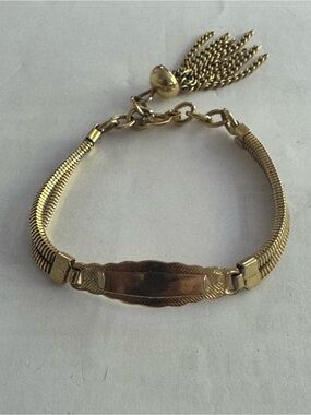 Vintage Gold tone/filled ID bracelet. Typically 1940-50. Untested 7 inches